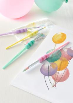 Faber-Castell Pinselset 4er-Set Pastell 3 Haar- + 1 Borstenpinsel Softgriffstück